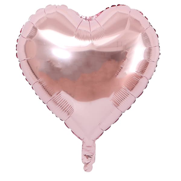 Rosegull Hjerteballong 50 stk Størrelse 45 cm - Oppblåsbar Helium