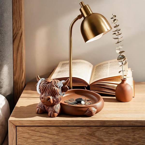 ringholder- dekorativ ku-display brun liten Braun Klein