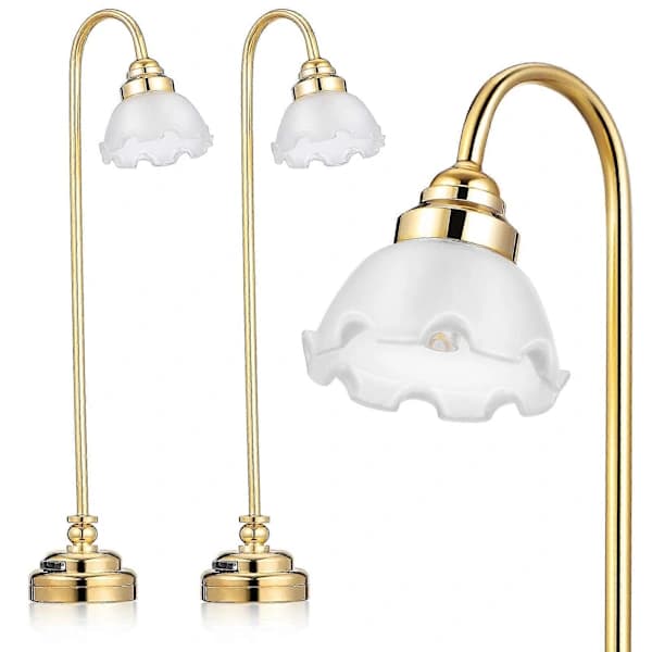 2-pack miniatyrdockhuslampor för dockhusinredning och bordsbelysning