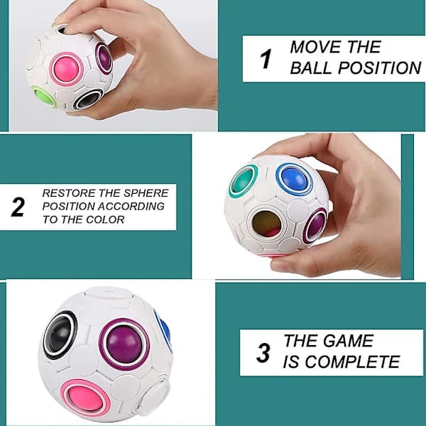 Fidgetball Hjernegymnastik til Børn, 3D-puslespil Rejselegetøj til Drenge og Piger