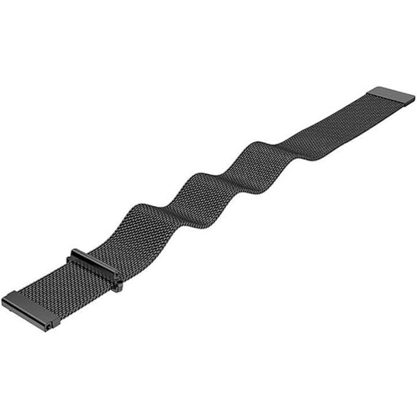 Sort 20 mm urrem, metalurrem til mænd og kvinder, rustfrit stål
