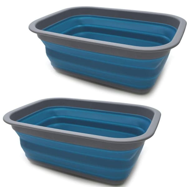 Sammart 9,2L (2,37 gallon) hopfällbart badkar - Bärbar picknickkorg/Krater -