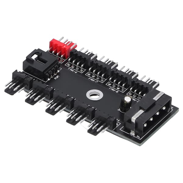 Chassiventilatornav 4Pin-grænseflade 10-vejs splitter hastighedsregulator computertilbehør 12V