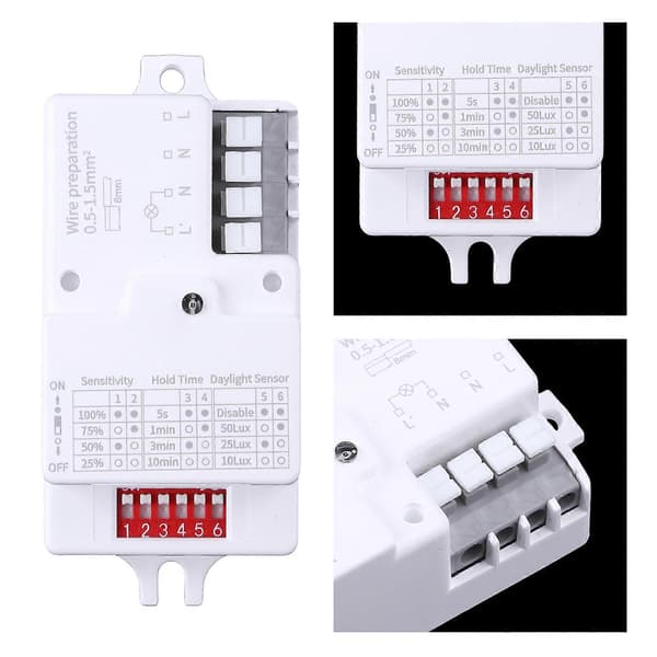 AC 220V-240V/50Hz Mikrobølgeradarsensor Kroppsbevegelsesdetektor For LED-Lampe