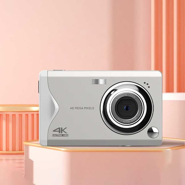 Kompakt digitalkamera med 4K-video, 16x digital zoom, CMOS-sensor och elektronisk bildstabilisering för resor och vardag Vit White