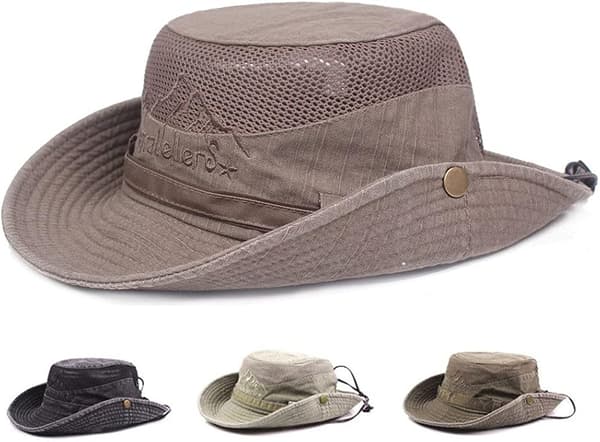 Fiskehat, solhat, unisex safarihat, bomuld foldbar justerbar vandrehat, havehat, udendørsrejser