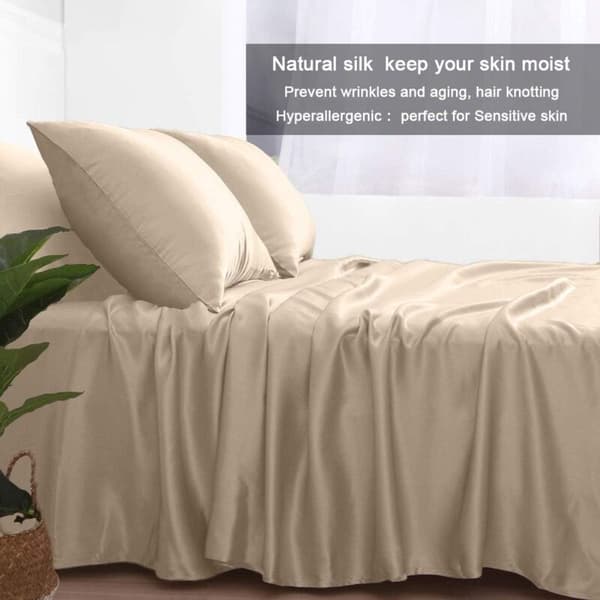 Pure Silk Pillowcase, Double-Sided Silk Pillowcase, Hidden Silk Pillowcase and Hypoallergenic Soft, Smooth and Breathable Zipper, Suitable for Hair and