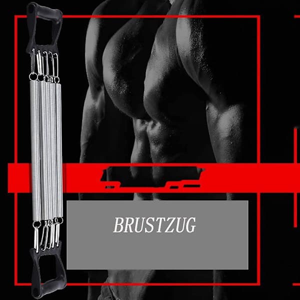 Professional Expander Black, Chest Expander with Removable Steel Springs, Chest and Arm Expander 5-Way Adjustable