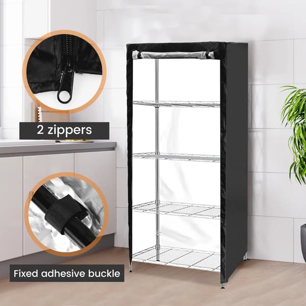 Wire Shelf Cover, Waterproof Heavy Duty Dustproof Storage Case with Zipper for Shelving, 36 x 18 x 72 Inches, Black