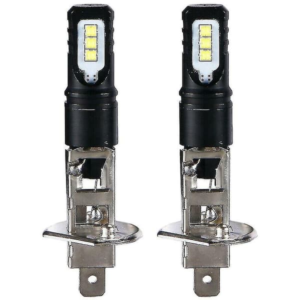 2x H1 6000k Superlysende Hvit 6000lm DRL LED-Frontlyktsett Fjernlys