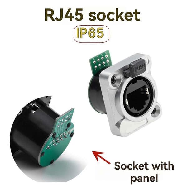 10 stk Ethernet Rj45 Chassisplugg NE8FDP Ethernet Gjennomføringsplugg IP65 Vanntett B