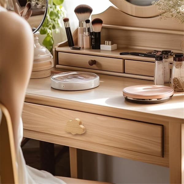 Boho Door Knobs - 12 Pack Durable Beech Wood Drawer Knobs, Cloud Shaped Handles for Cabinets, Furniture
