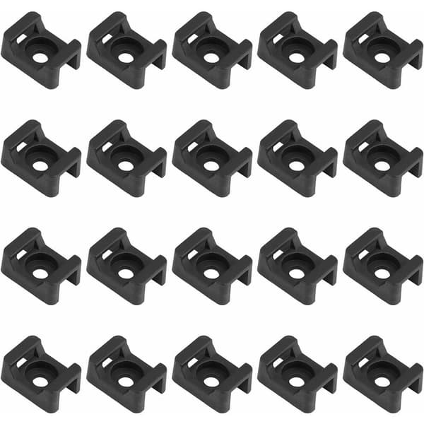150 stk. sorte kabelbinderholdere, kabelbinderbase, 23 mm x 16 mm