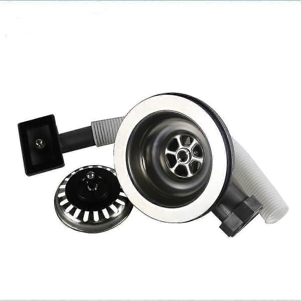Sink 114mm Drop Basket Strainer and Rectangular Overflow, Stainless Steel Sink Basket Strainer Ft