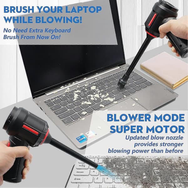 3-in-1 Computer Vacuum Cleaner, Compressed Air Duster, Portable Handheld Cordless Vacuum Cleaner, Keyboard Cleaning Kit, Electric Spray Air Can For PC