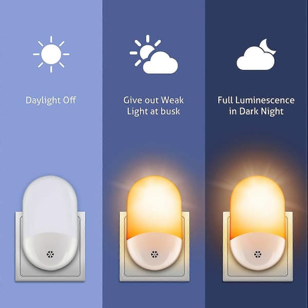Plug-in Induction Dimmable Night Light, Soft Warm White LED Night Light, Adjustable Brightness From Dusk To Dawn, Suitable For Bedroom, Bathroom, Kitchen