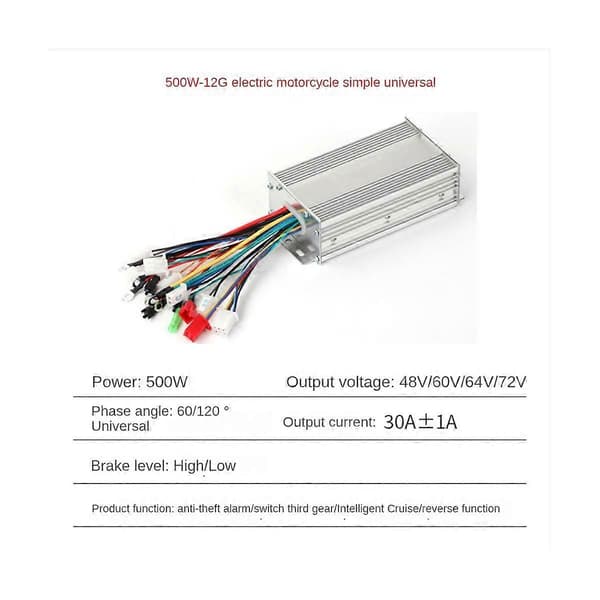 48V 60V 72V 500W Navmotor Controller 12Mos MAX 30A til Elcykel E-Scooter Motorcykel Bldc Mot