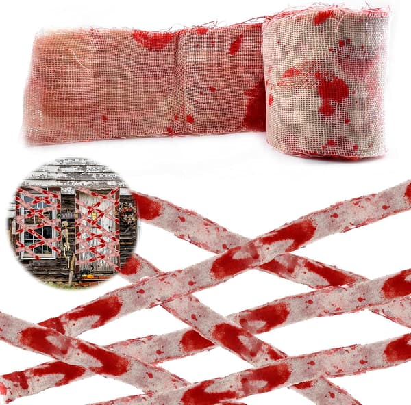 Halloween Horror Bandage Pack, 1 stk. Blodig Spøgelseshus Krybende Gaze