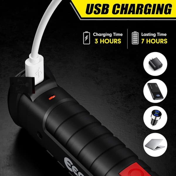 COB work light ultra bright LED work light, USB rechargeable, magnetic KLB