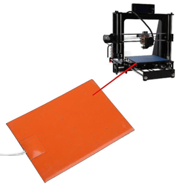 3D-printer Silikone Varmeplade 10x15cm Varmemåtte 220V 300W Printer Opvarmet Seng