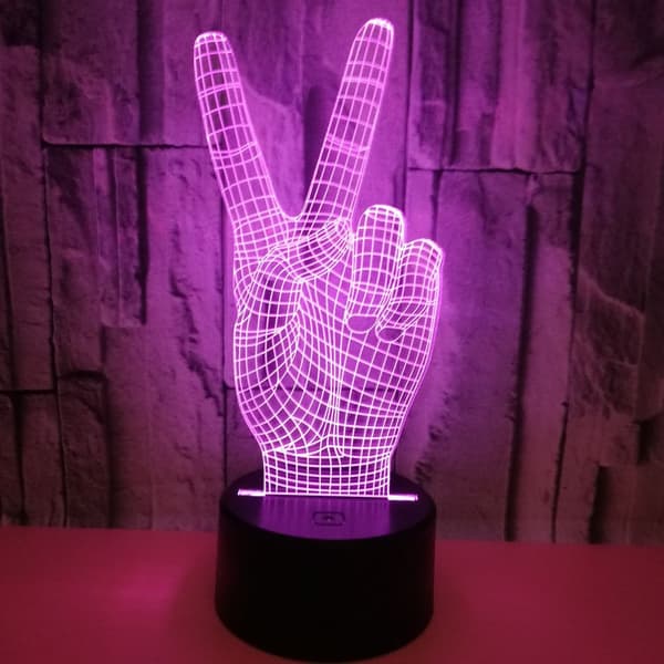 V-segergest 3D-lamppu 7 värillä, kosketusherkkä, stereoskooppinen 3D V
