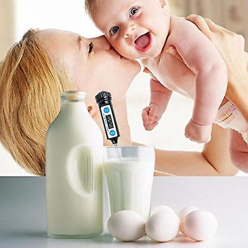 Madlavningstermometer, køkkentermometer digitalt termometer med lang sonde og LCD-display - sort