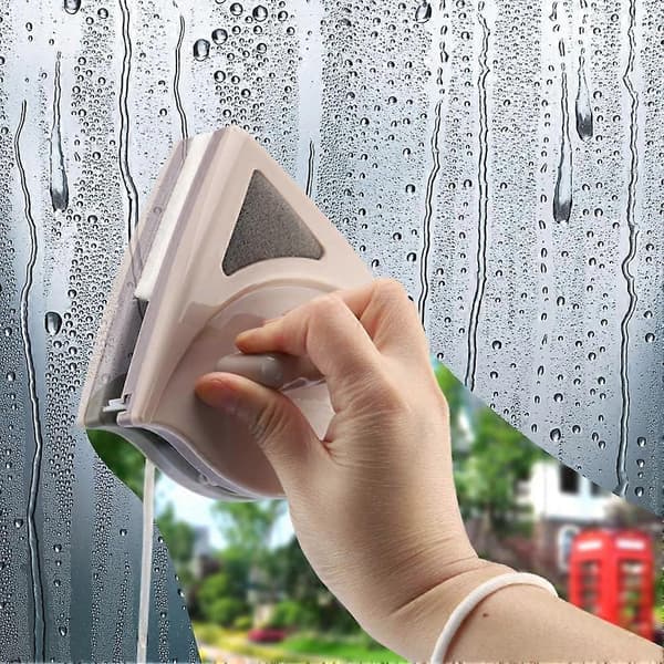 Magnetisk dobbeltsidet glasrenser 15-24 mm, vinduespudserbørste, glidende vaskebørste til glas