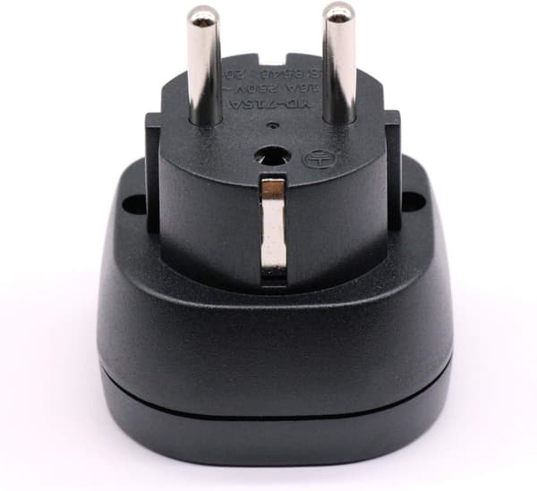 (3 stk., sort) UK til EU/DE/FR/IT/ES rejseadapter, elektronisk enhed 3-benet UK/HK/UAE til EU 2-benet hunadapter med sikkerhedsdæksel