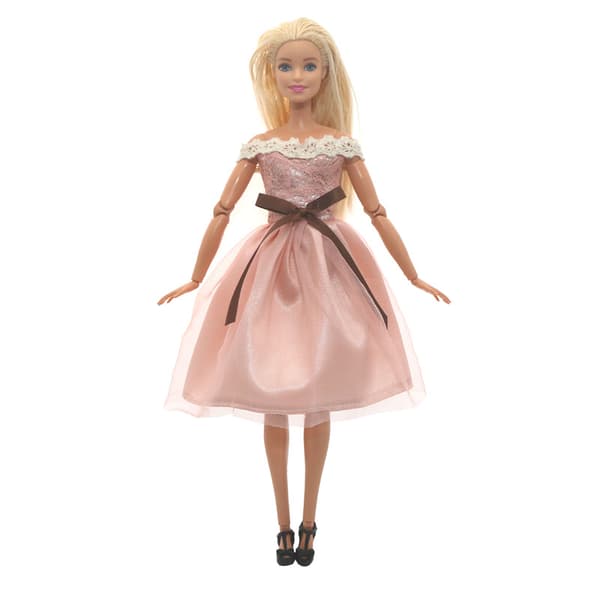 Barbie-modedräkt, 7 dele, 7 dukketilbehør, til børn