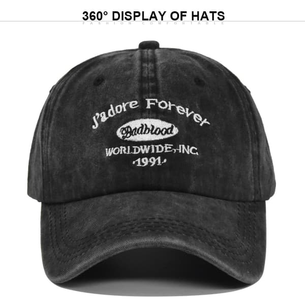 Retro Small Letter Embroidered Cap Embroidered Patch Peaked Cap Washed Distressed Sun Hat Cap Cb3908LakeWaterGreenColor Adjustable