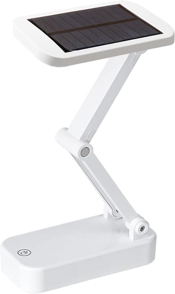 Bordlampe med solceller, USB-opladelig, bærbar, foldbar, 24 LED-lys