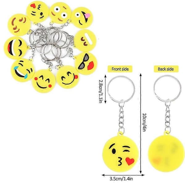 64 kappaleen Mini Emoticon Avaimenperä Pehmo (16 ilmettä), Söpö Avaimenperä
