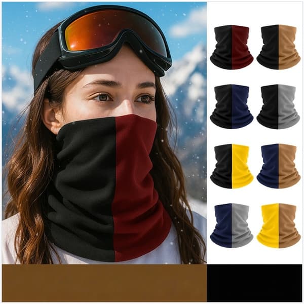 Multifunctional Outdoor Neck Warmer Two-Tone Fleece Neck Gaiter - Windproof & Warming