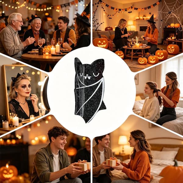 Hårklemmer, Halloween, flagermusform, hestehale-styling-kløer -