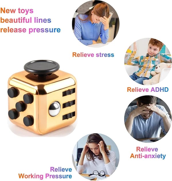 1 stk. Guld Anti-Stress Fidget Legetøjskube Anti Stress Legetøj Dekompression