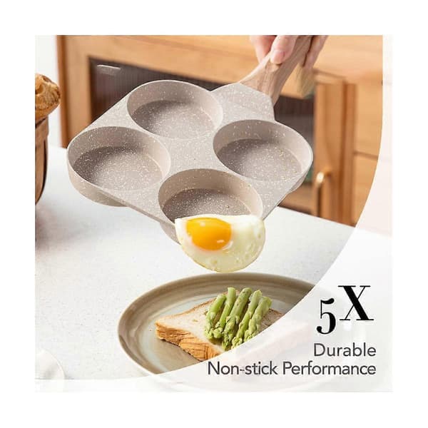 Eggpanne Omelettpanne, 4-kopps eggstekepanne, eggkokerpanne eggstekepanne for frokost, pannekake, plett