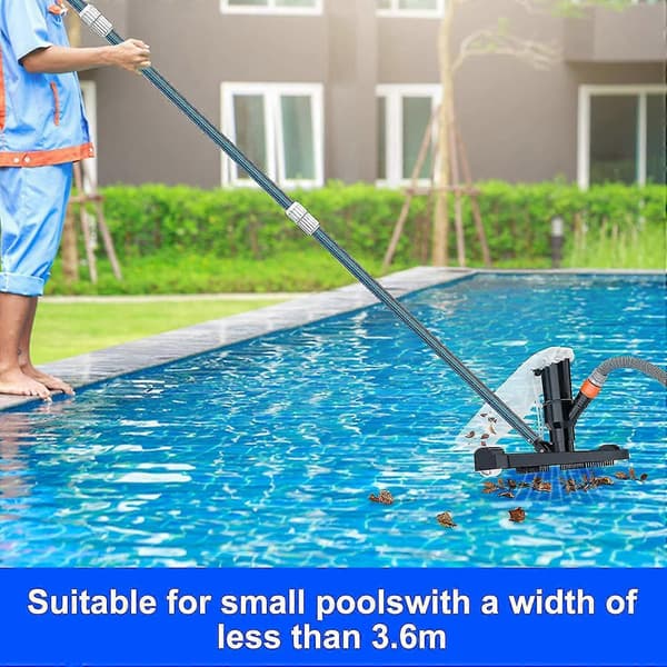 Poolrengöringstillbehör med påse, 35 cm bred dammsugare för pool