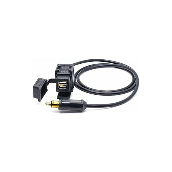 DIN Hella 2.1A Motorcykel Dobbelt USB Oplader Stik Strømadapter med 1.8m Kabel til Telefon/iPhone/GPS SatNav