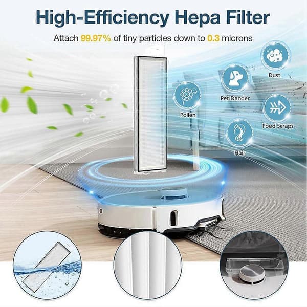 16-osainen vaihtosarja S8 MaxV Ultra -robotti-imurille: Harja, suodatin, moppityyny, pölypussi