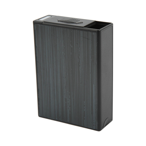 Cigarette Case Portable Black Brushed Matte Surface USB Charging Cigarette Storage Box with Lighter