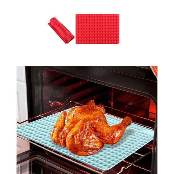 Silikon Pyramide Bakematte - Fettreduserende, Non-Stick Ovn- og Grillmatte