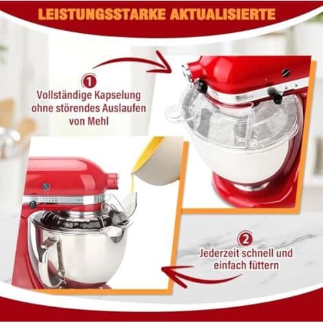 Erstatningsstænkskærm til KitchenAid 4,5 til 5-liters køkkenmaskiner, klar stænkskærm til KitchenAid-tilbehør, ideel stænkskærmsskål