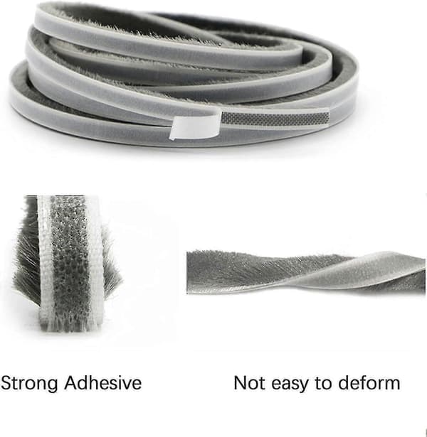 10m Brush Strip, Windproof and Dustproof Self-Adhesive Brush Seal for Movable Windows