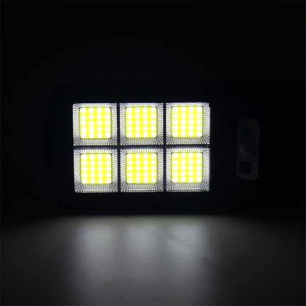 2 Park 800W Fjernkontroll Vanntett Trådløs Hage Solcellelampe, 6 COB Utendørs Solcelle Vegglampe med Bevegelsessensor, 3 Moduser