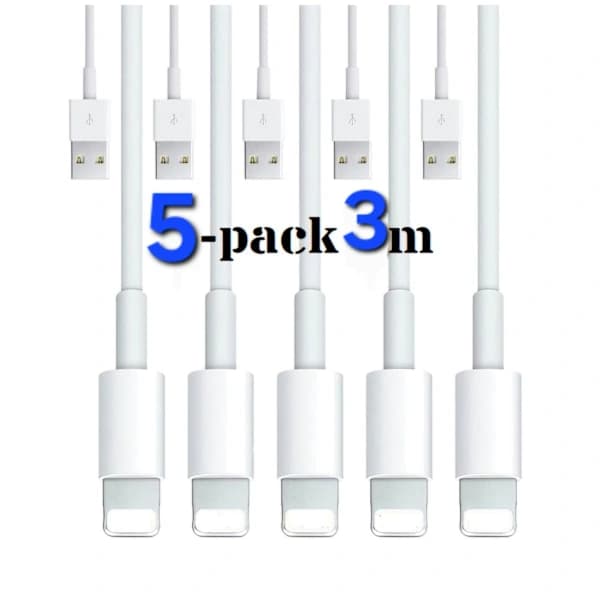 5-pakning - Ladekabel Lightning iPhone-XF17- 5-pakning. 3 meter_yux 5-pakning. 3 meter 5-pack. 3 meter