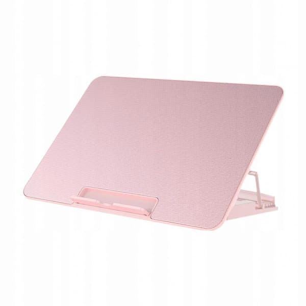 Stille bærbar køleplade med dobbelte USB-porte - Pink bærbar stativ til varmeafledning