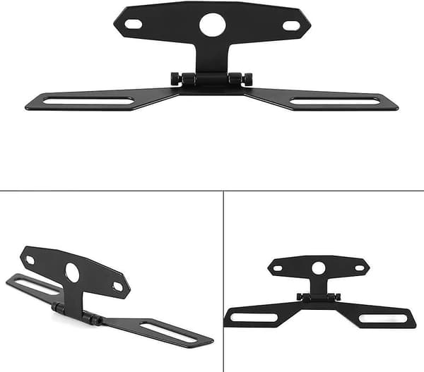 Foldable License Plate Taillight Holder, Adjustable License Plate Holder Motorcycle Support Taillight Holder Rear Bracket Mounting for Motorcycle ATV (2 Pcs)