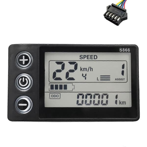 24V 36V 48V 60V S866 Kontrollpanel Instrumentpanel Elsykkel LCD-skjerm for Elektrisk E-sykkel Scooter