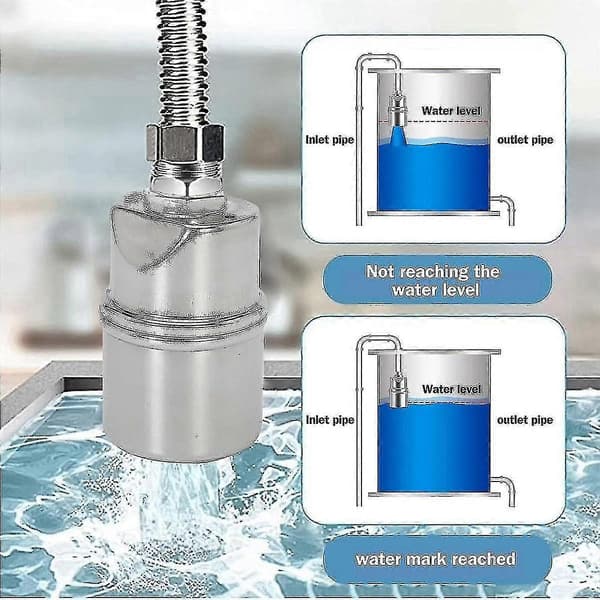 Automatisk vandstandsreguleringsventil 1/2 tomme rustfrit stål flydeventil til tank swimmingpool lige-yujia