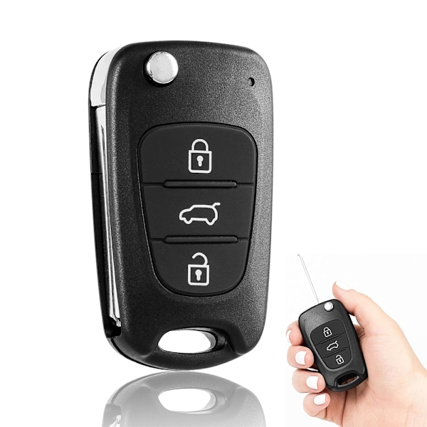 Nøkkelhus / Alarmboks for Hyundai & Kia - 3 knapper